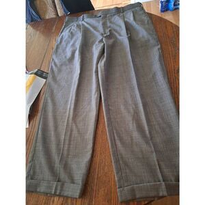 Vintage 40x28.5 Botany Napoli 500 Super 110 Grey Pleated Cuffed Hem Dress Pants
